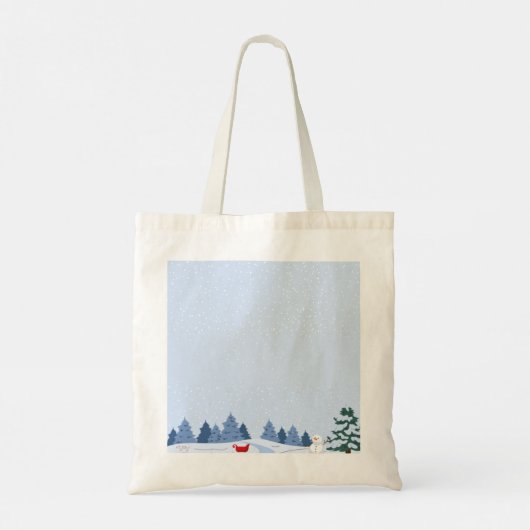 Winter Tote Bag,Beutel.Merry Christmas Image. (Achterkant)