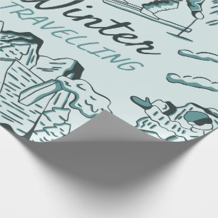 Winter Travel Illustratie Cadeaupapier