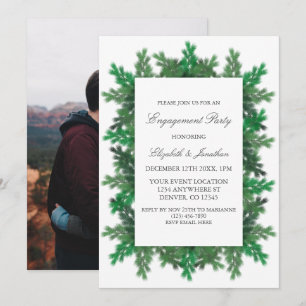 Winter Tree Branches Photo Engagement Party Kaart