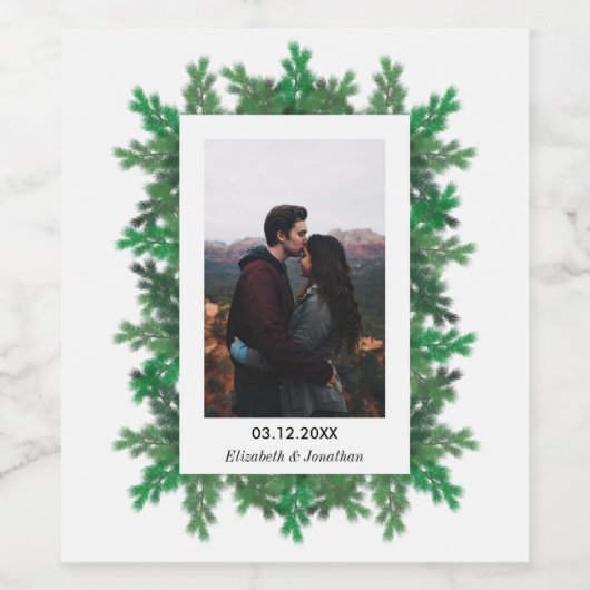 Winter Tree Branches Wijn Etiket (Enkel label)