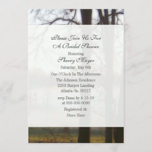 Winter Tree Bridal Shower Invitations Kaart