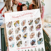 Winter Tree Family Photo Collage Vrolijk Kerstfees Fleece Deken