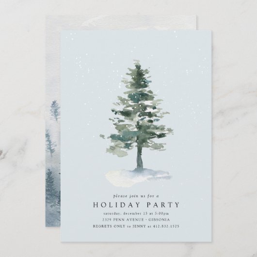 Winter Tree Holiday Card Kaart (Voorkant / Achterkant)