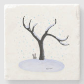 Winter Tree Stone Onderzetter (Voorkant)