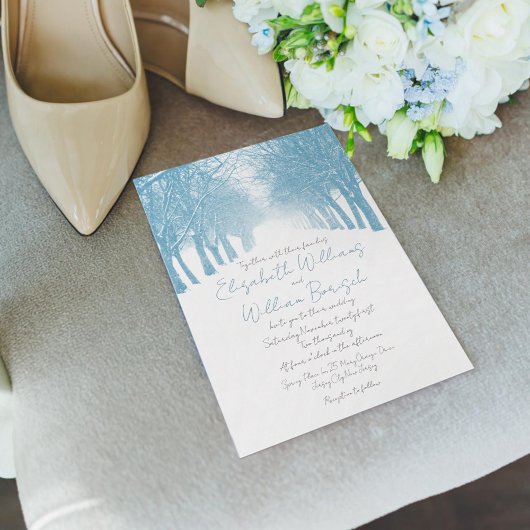 Winter Trees Avenue Élégante invitation de mariage