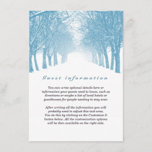 Winter Trees Avenue Wedding Insert Kaart