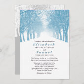 Winter Trees Avenue Wedding Invitation Kaart (Voorkant / Achterkant)
