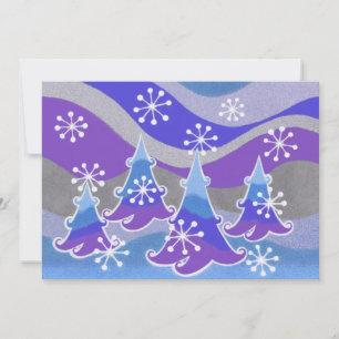 Winter Trees Blue-uitnodiging Kaart