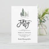 winter trees festive 40th birthday invitation (Debout devant)