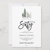 winter trees festive 60th birthday invitation (Devant)