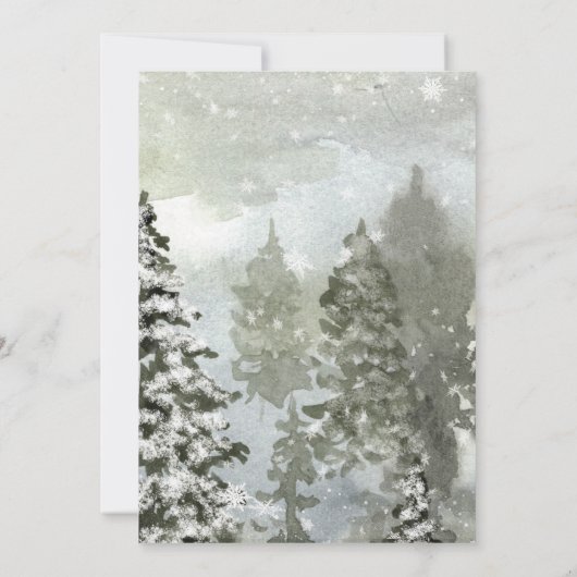 winter trees festive 70th birthday invitation (Dos)