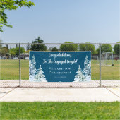 Winter Trees Gefeliciteerd Engagement Party Spandoek (Insitu)