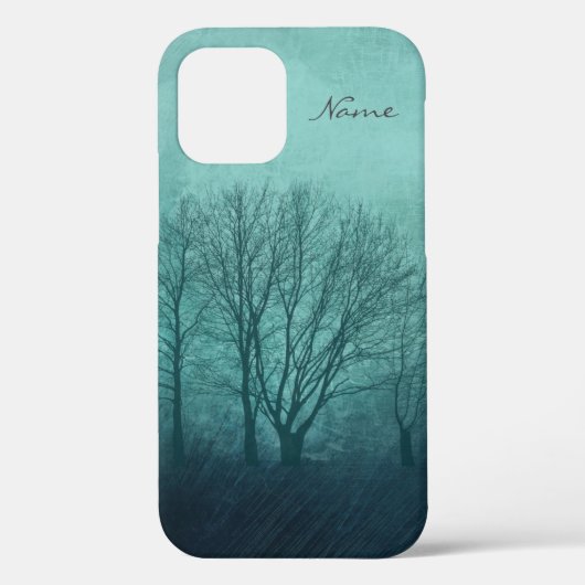 Winter Trees Green Gothic Case-Mate iPhone Case (Achterkant)
