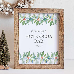 Winter Trouwteken Hot Chocolade Bar Teken Poster