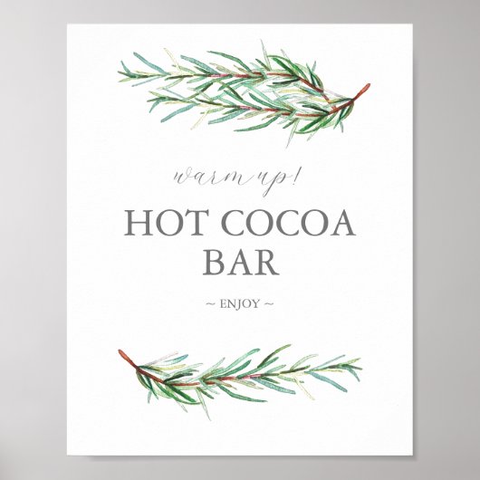 Winter Trouwteken Hot Chocolade Bar Teken Poster (Voorkant)