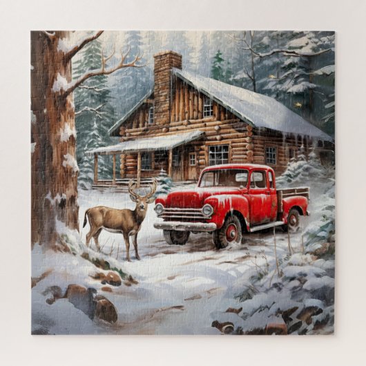 Winter  Truck Puzzel Legpuzzel (Verticaal)