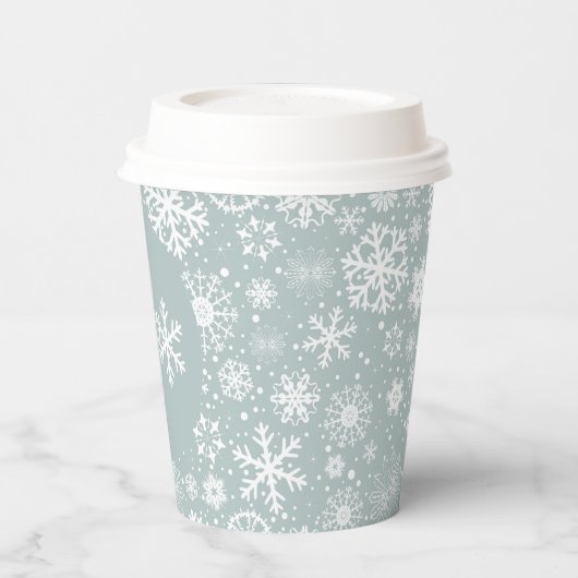 Winter Tweede verjaardag Papier Cups Snowflake TWO Papieren Bekers (Links)