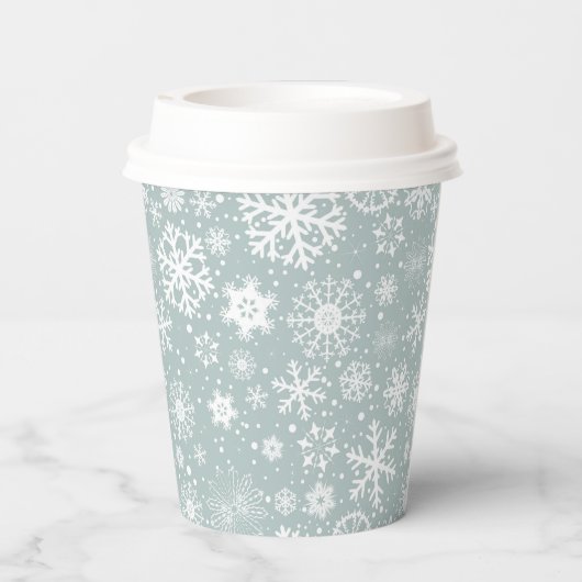 Winter Tweede verjaardag Papier Cups Snowflake TWO Papieren Bekers (Achterkant)