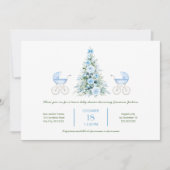 Winter twin boys Baby Shower Invitation (Devant)