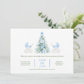 Winter twin boys Baby Shower Invitation (Debout devant)