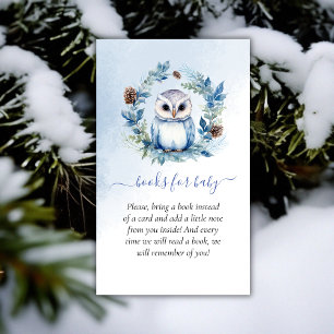 Winter Uil Baby shower Boeken voor Baby Informatiekaartje
