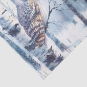 Winter Uil Berkenboom Bos Decoupage Tissuepapier (Detail)