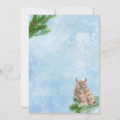 Winter Uil Verjaardag uitnodiging (Achterkant)