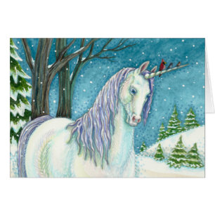 WINTER UNICORN EN VOGELS, VREEDZAME SNEEUWLANDSCHA