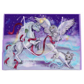 Winter Unicorn Fantasy Large Cadeauzakje (Voorkant)