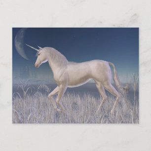 Winter Unicorn - lopend Briefkaart