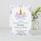 Winter unicorn theme invitation (Debout devant)