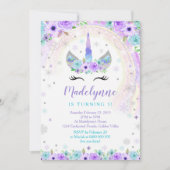 Winter Unicorn Uitnodiging - Unicorn Snowflakes (Voorkant)