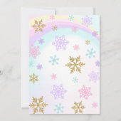 Winter Unicorn Uitnodiging Winter ONEderland Parti (Achterkant)