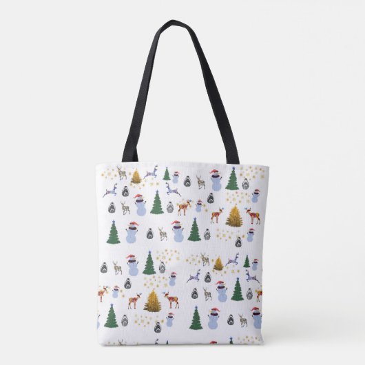 Winter Vakantie All-over-Print Canvas tas (Achterkant)