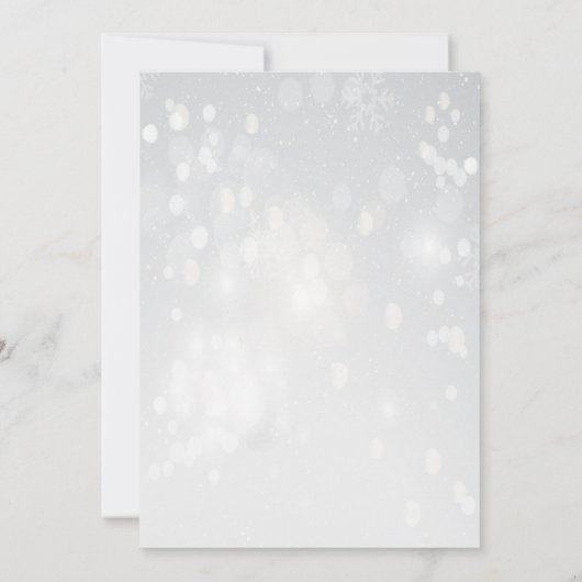 Winter Vakantie Bruiloft Jubileum Uitnodiging (Achterkant)