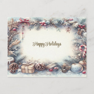 Winter Vakantie Frame Ansichtkaart Briefkaart