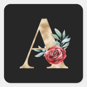 Winter vakantie initiaal sticker letter A