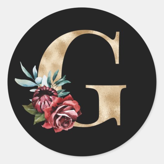 Winter vakantie initialen sticker letter G (Voorkant)