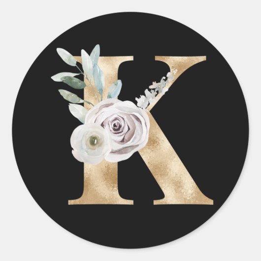 Winter vakantie initialen sticker letter K (Voorkant)