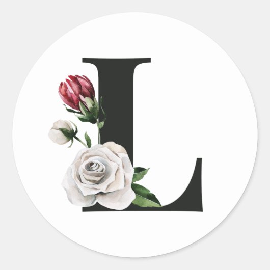 Winter vakantie initialen sticker letter L (Voorkant)