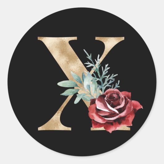 Winter vakantie initialen sticker letter X (Voorkant)