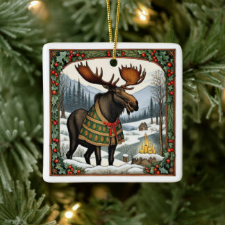 Winter Vakantie Moose Keramisch Ornament