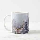 Winter Vakantie Nacht Landschap Waterverf Koffiemok (Links)