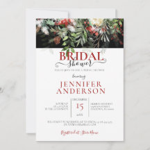 Winter Vakantie Waterverf Floral Arrangment Shower