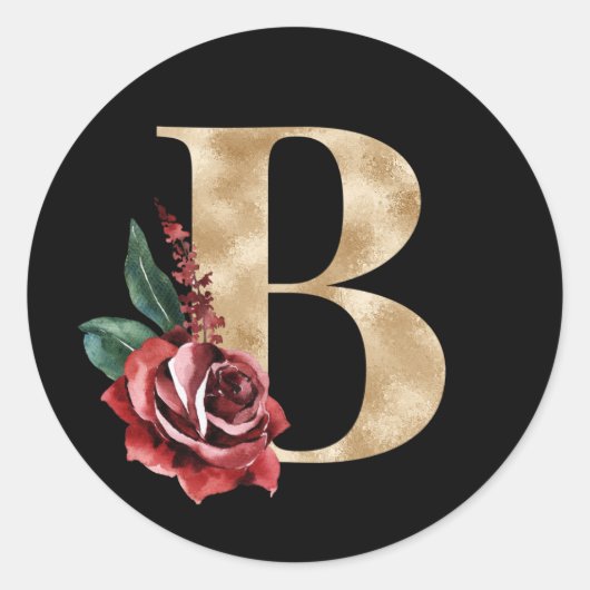 Winter vakanties initialen sticker letter B (Voorkant)