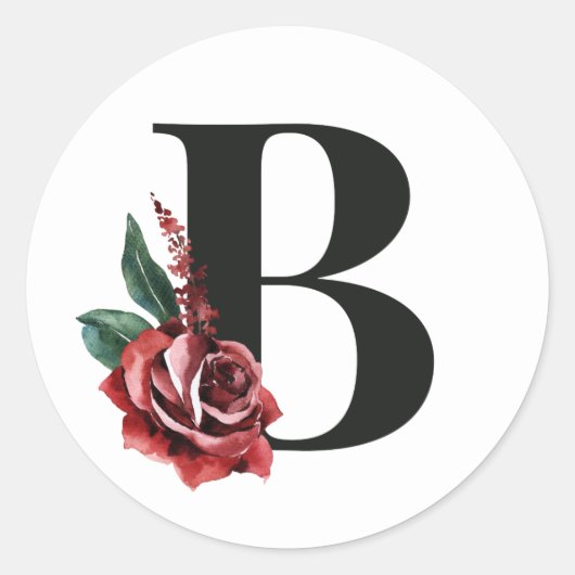 Winter vakanties initialen sticker letter B (Voorkant)