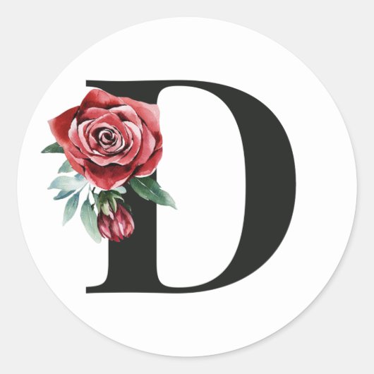 Winter vakanties initialen sticker letter D (Voorkant)