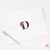 Winter vakanties initialen sticker letter D (Envelop)