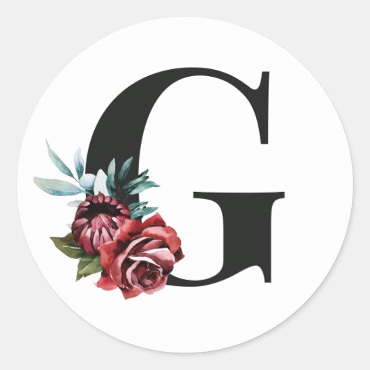 Winter vakanties initialen sticker letter G (Voorkant)