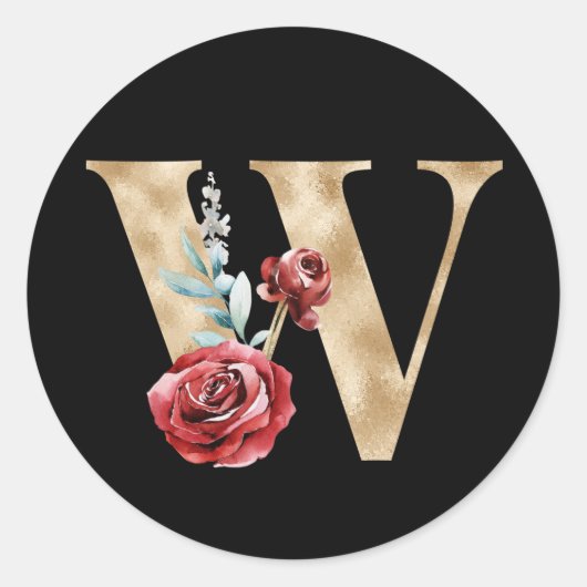 Winter vakanties initialen sticker letter W (Voorkant)